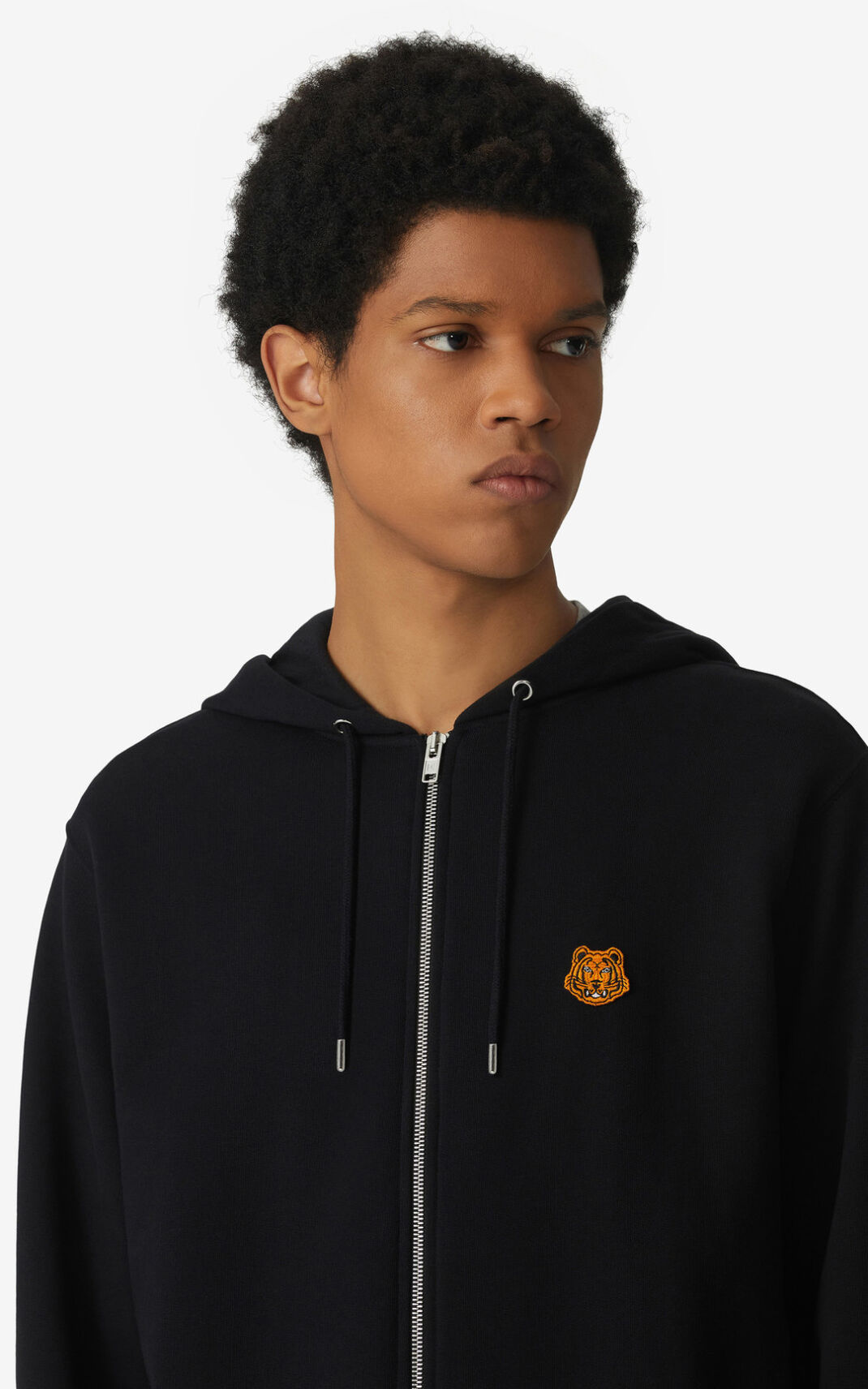 Sudaderas Con Capucha Kenzo Tiger Crest zipped Hombre Negras - SKU.1530719